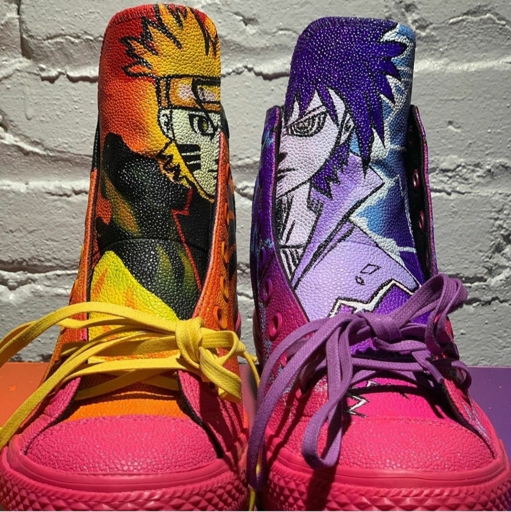 Naruto And Sasuke Converse High-Top Sneakers